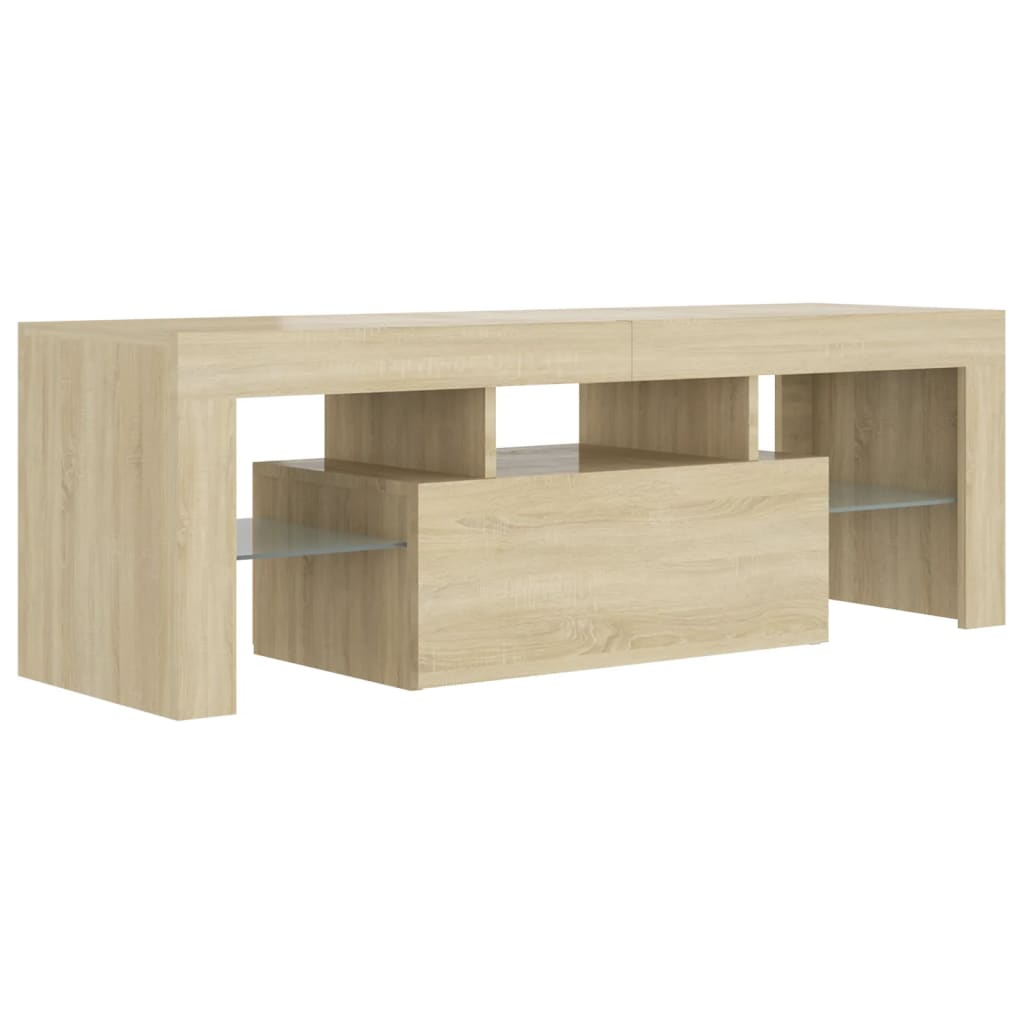 Tv-meubel met LED 120x36,5x40 cm bewerkt hout oud hout