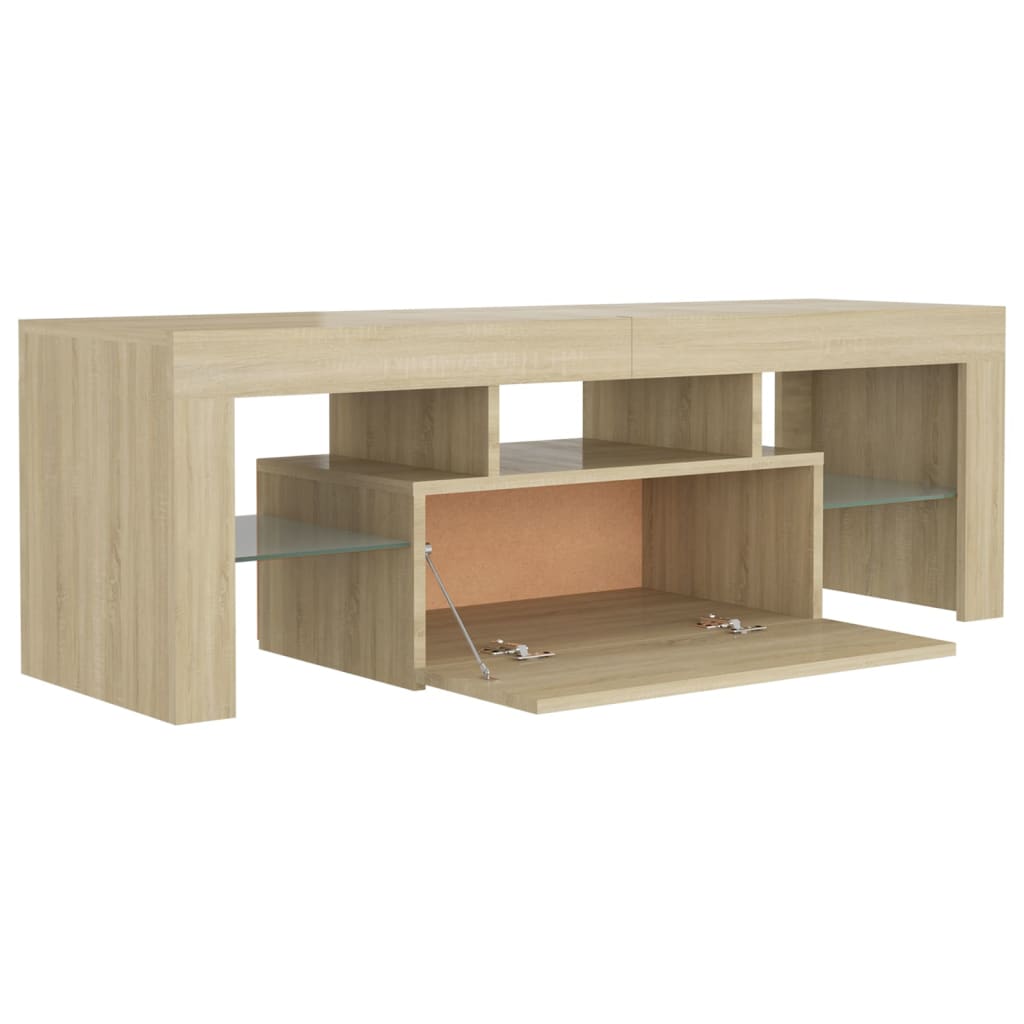 Tv-meubel met LED 120x36,5x40 cm bewerkt hout oud hout