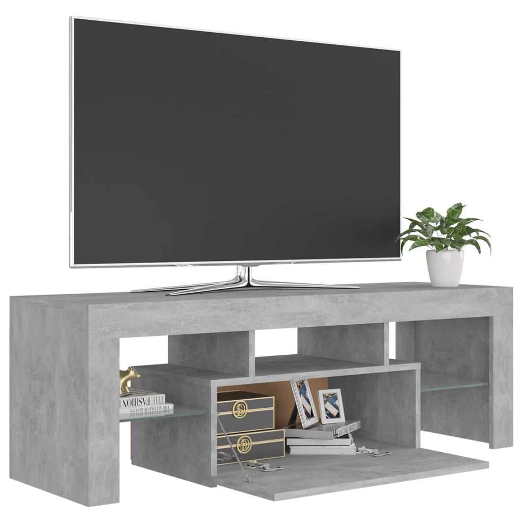 Meuble TV avec éclairage LED 120x35x40cm couleur chêne