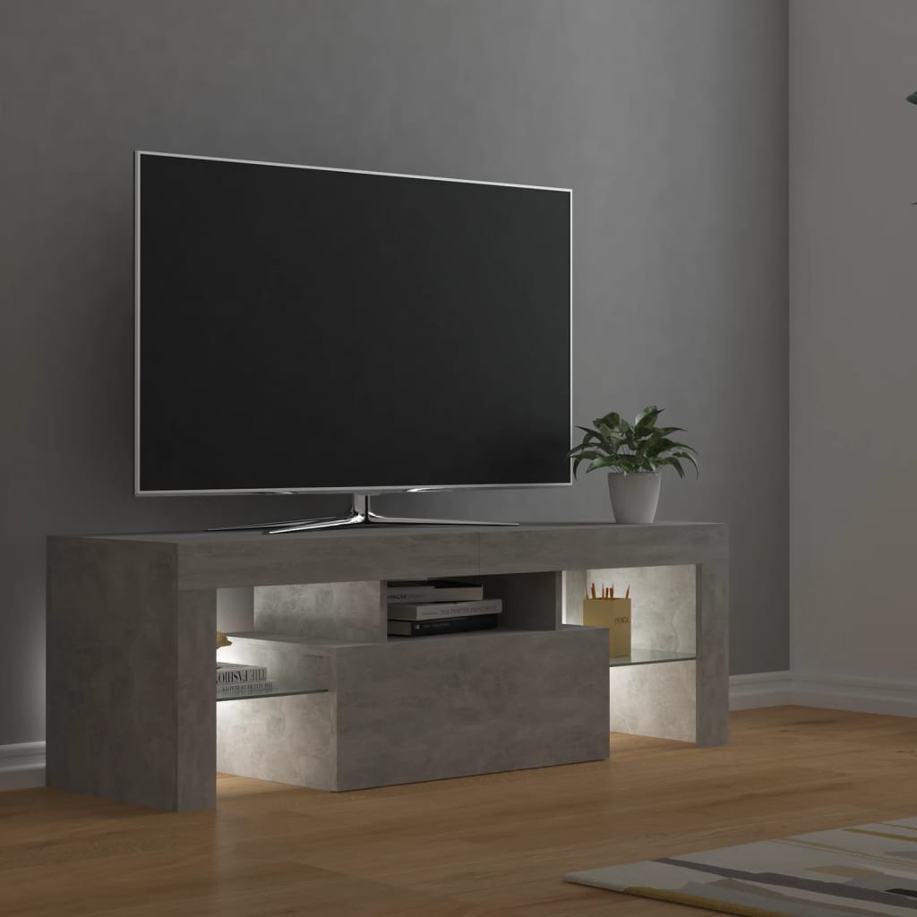 Tv-meubel met LED 120x36,5x40 cm bewerkt hout oud hout