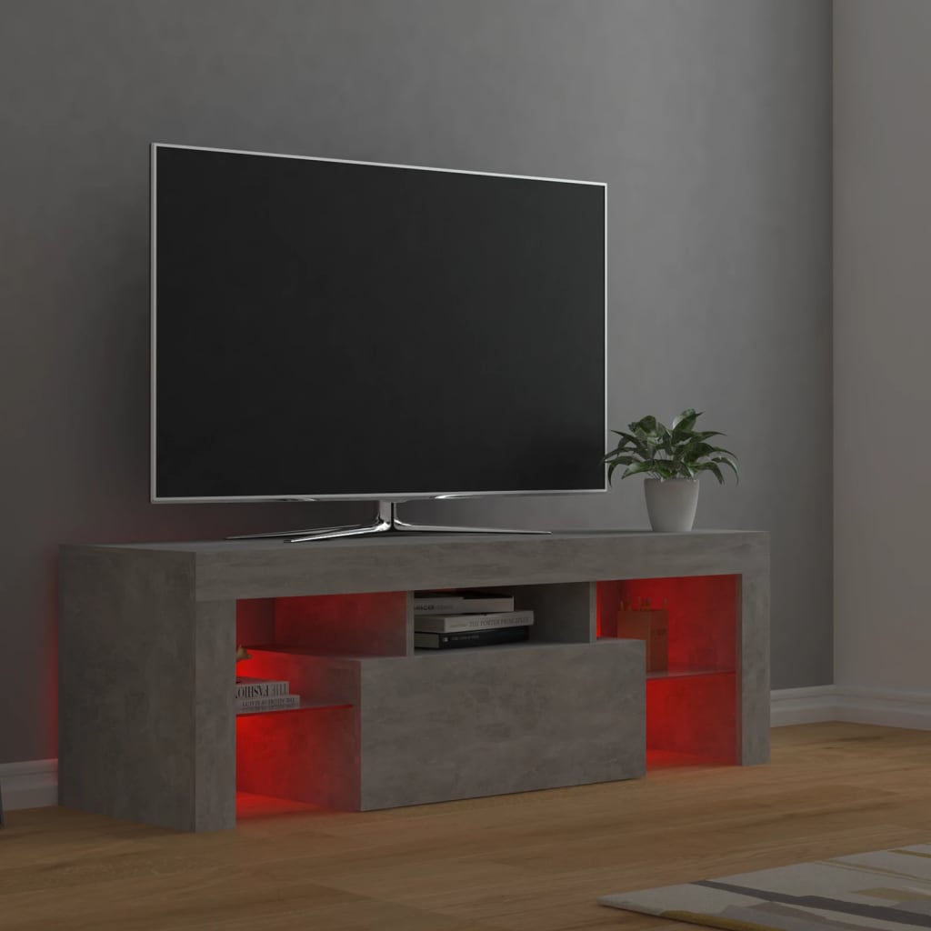 Meuble TV avec éclairage LED 120x35x40cm couleur chêne