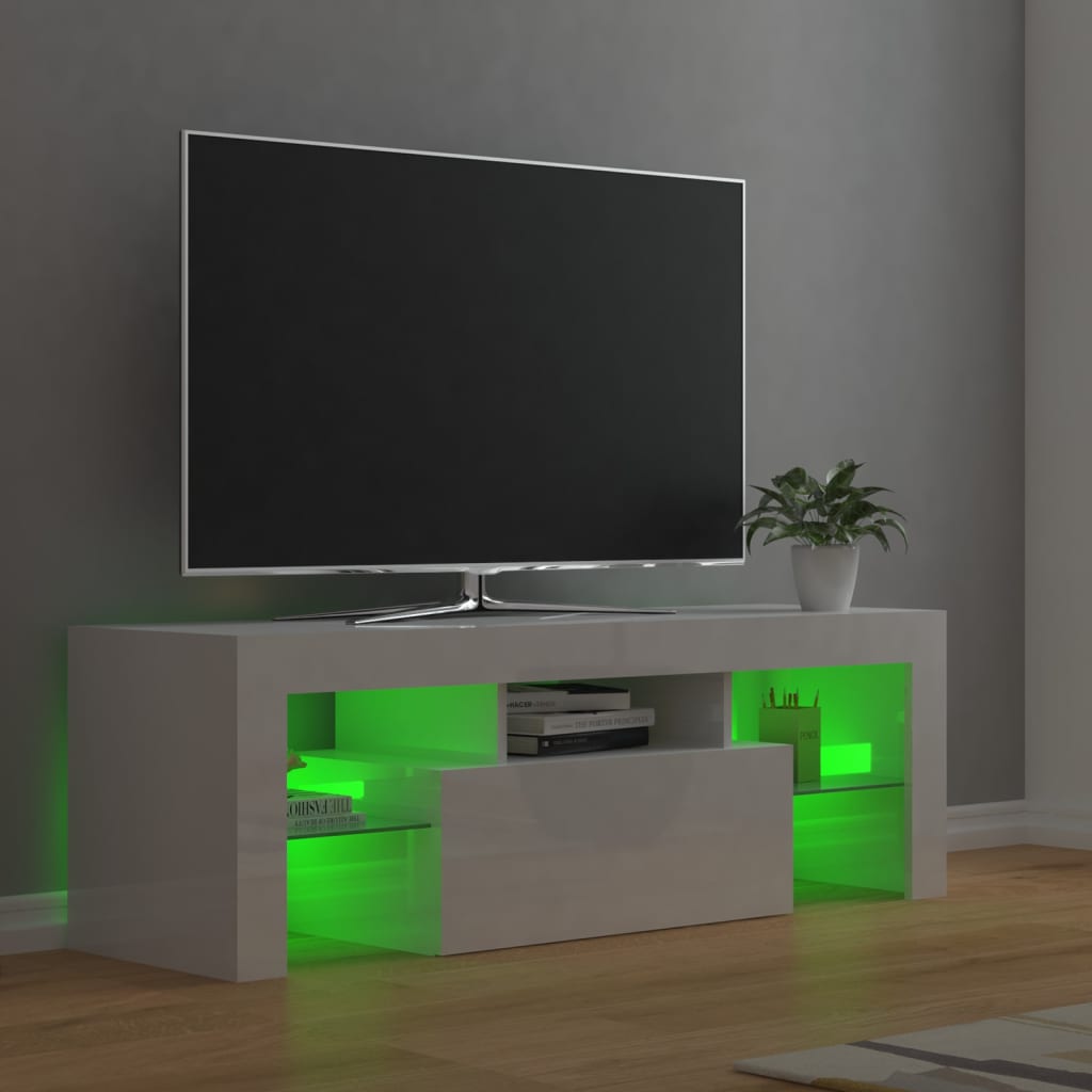 Tv-meubel met LED-verlichting 120x35x40cm eikenkleurig