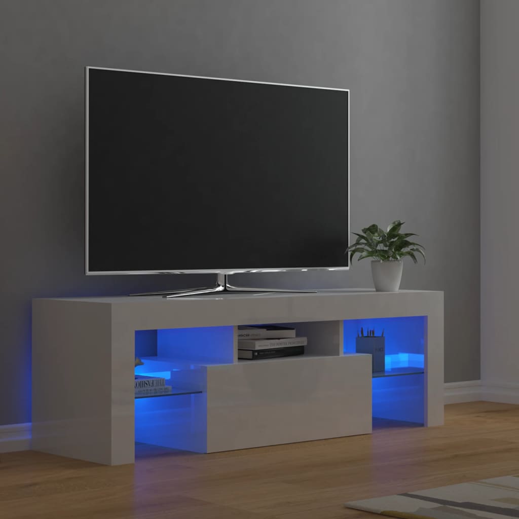 Tv-meubel met LED-verlichting 120x35x40cm eikenkleurig