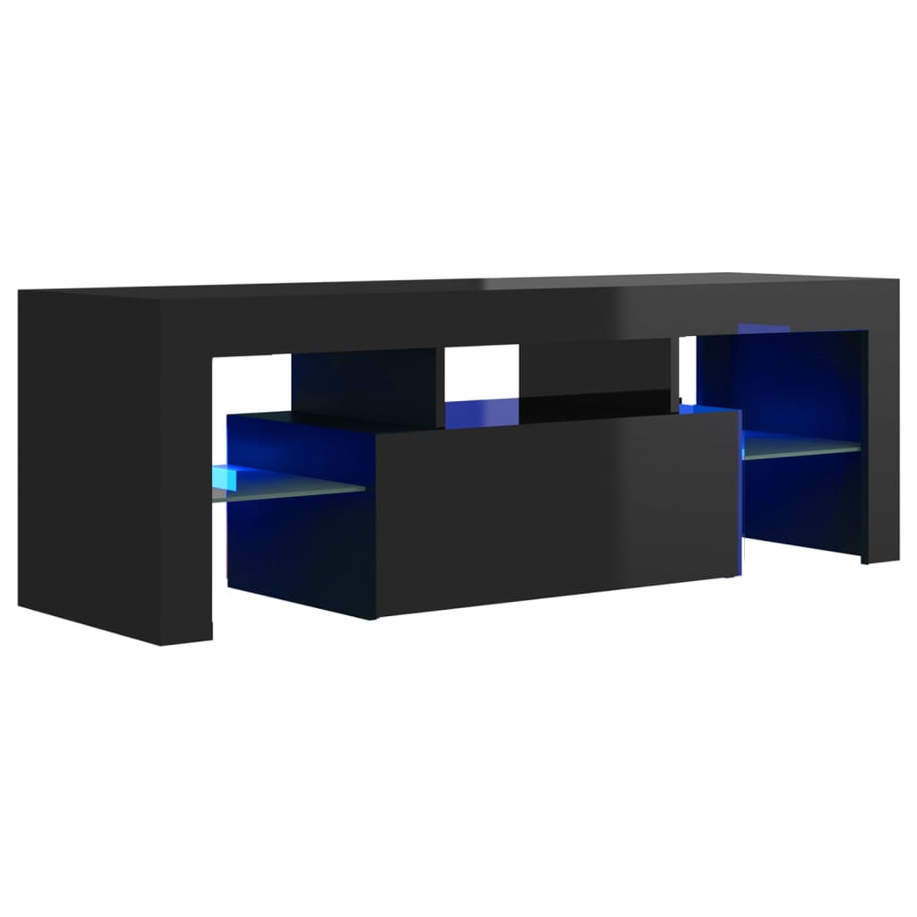 Meuble TV avec éclairage LED 120x35x40cm couleur chêne