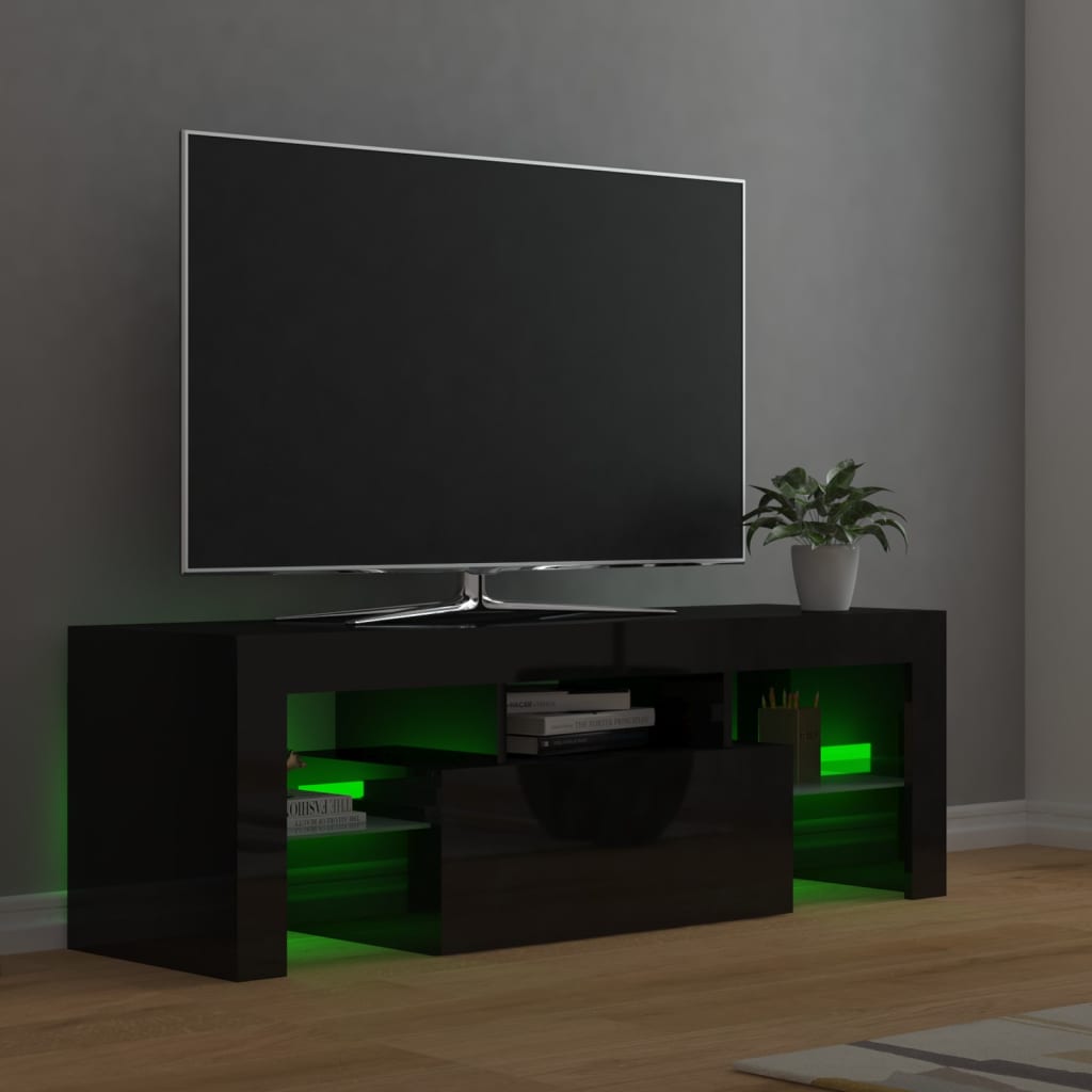 Tv-meubel met LED-verlichting 120x35x40cm eikenkleurig