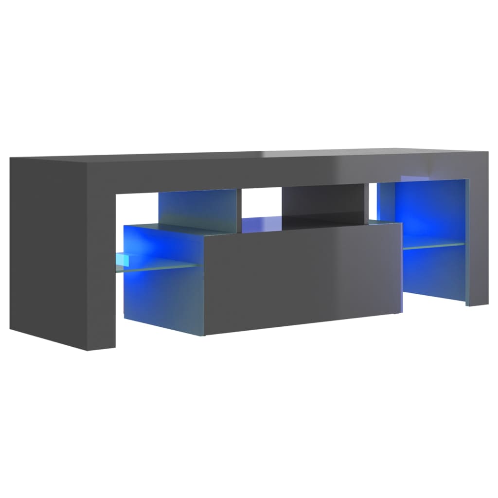 Meuble TV avec éclairage LED 120x35x40cm couleur chêne