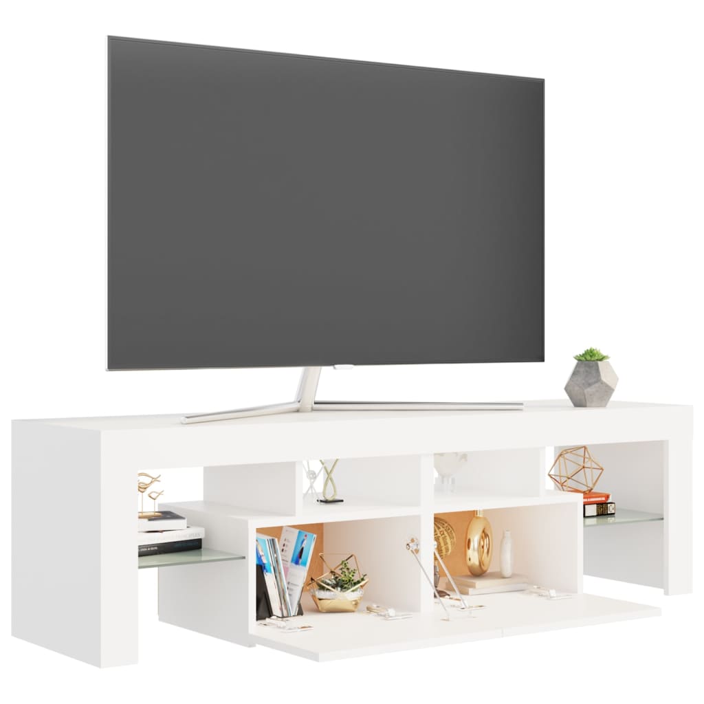 Tv-meubel met LED 140x36,5x40 cm bewerkt hout oud hout