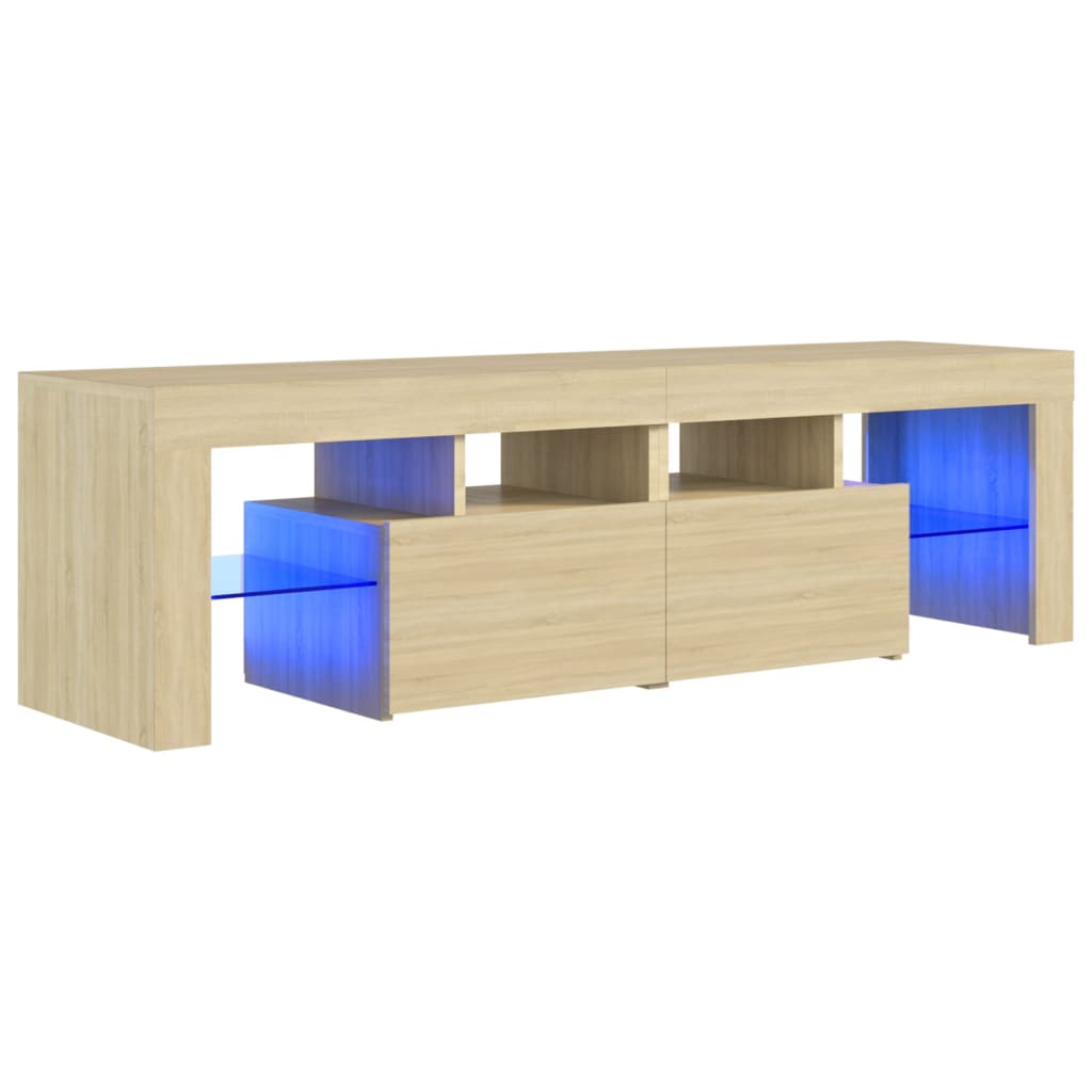 Tv-meubel LED-verlichting 140x36,5x40 cm eikenkleurig