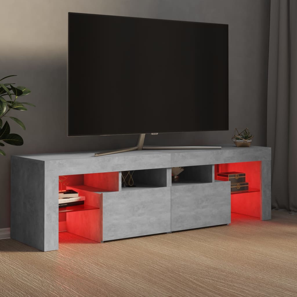 Tv-meubel met LED 140x36,5x40 cm bewerkt hout oud hout