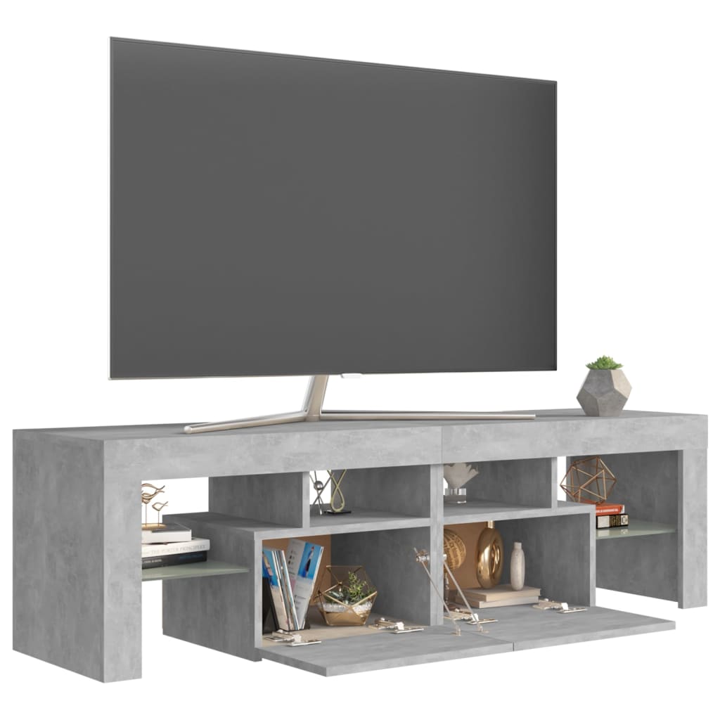 Tv-meubel met LED 140x36,5x40 cm bewerkt hout oud hout