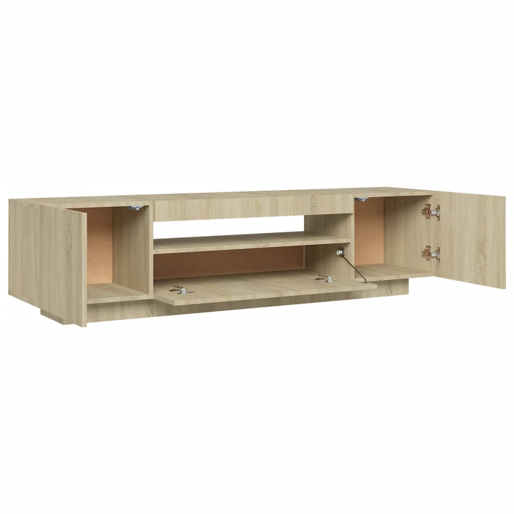 Tv-meubel met LED 160x35x40 cm bewerkt hout oud hout