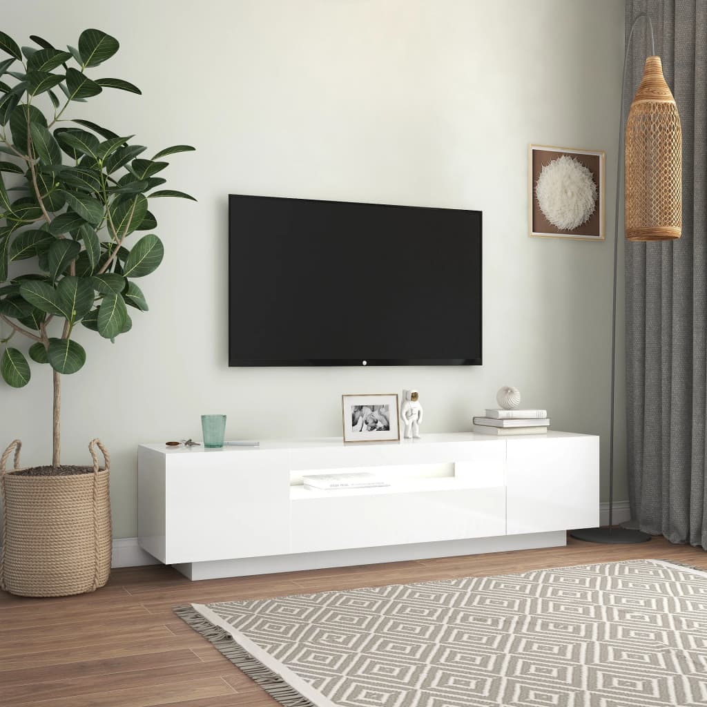 Tv-meubel met LED 160x35x40 cm bewerkt hout oud hout