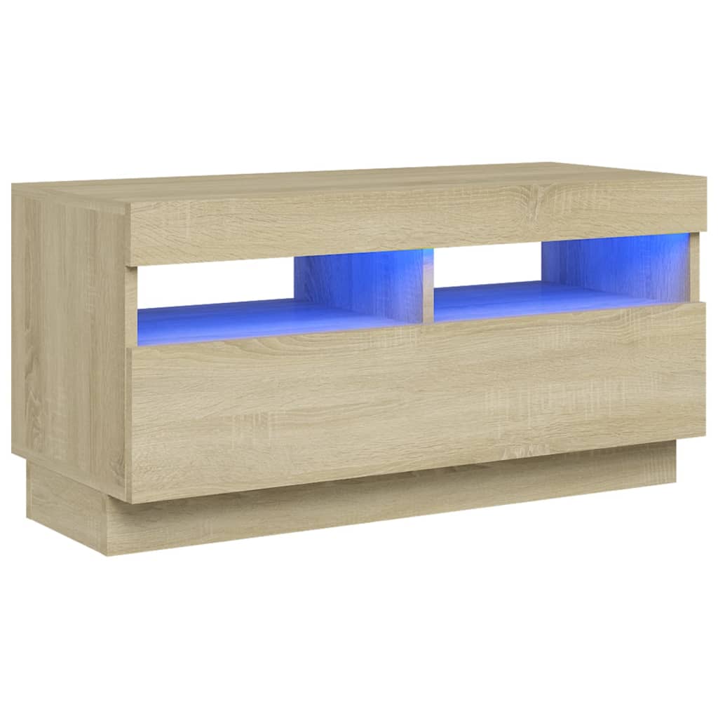 Meuble TV avec éclairage LED 100x35x40 cm