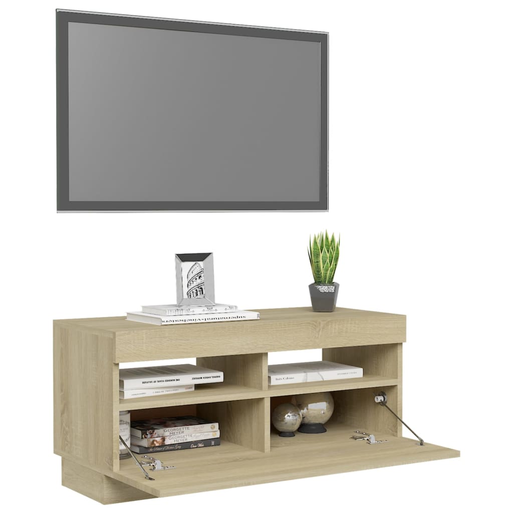 Tv-meubel met LED-verlichting 100x35x40 cm