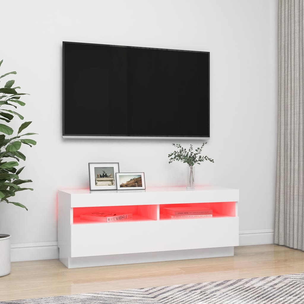 Meuble TV avec éclairage LED 100x35x40 cm