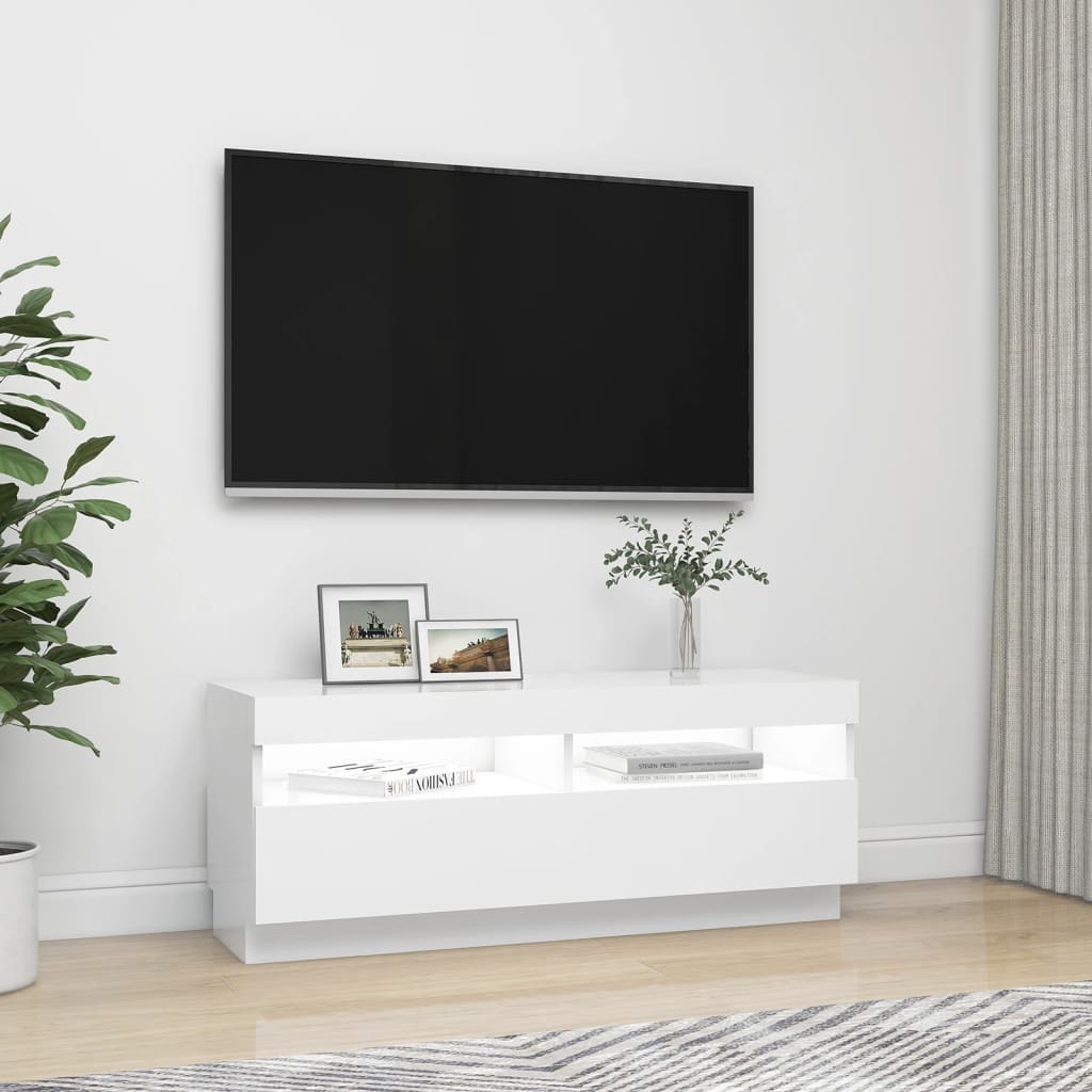 Meuble TV avec éclairage LED 100x35x40 cm