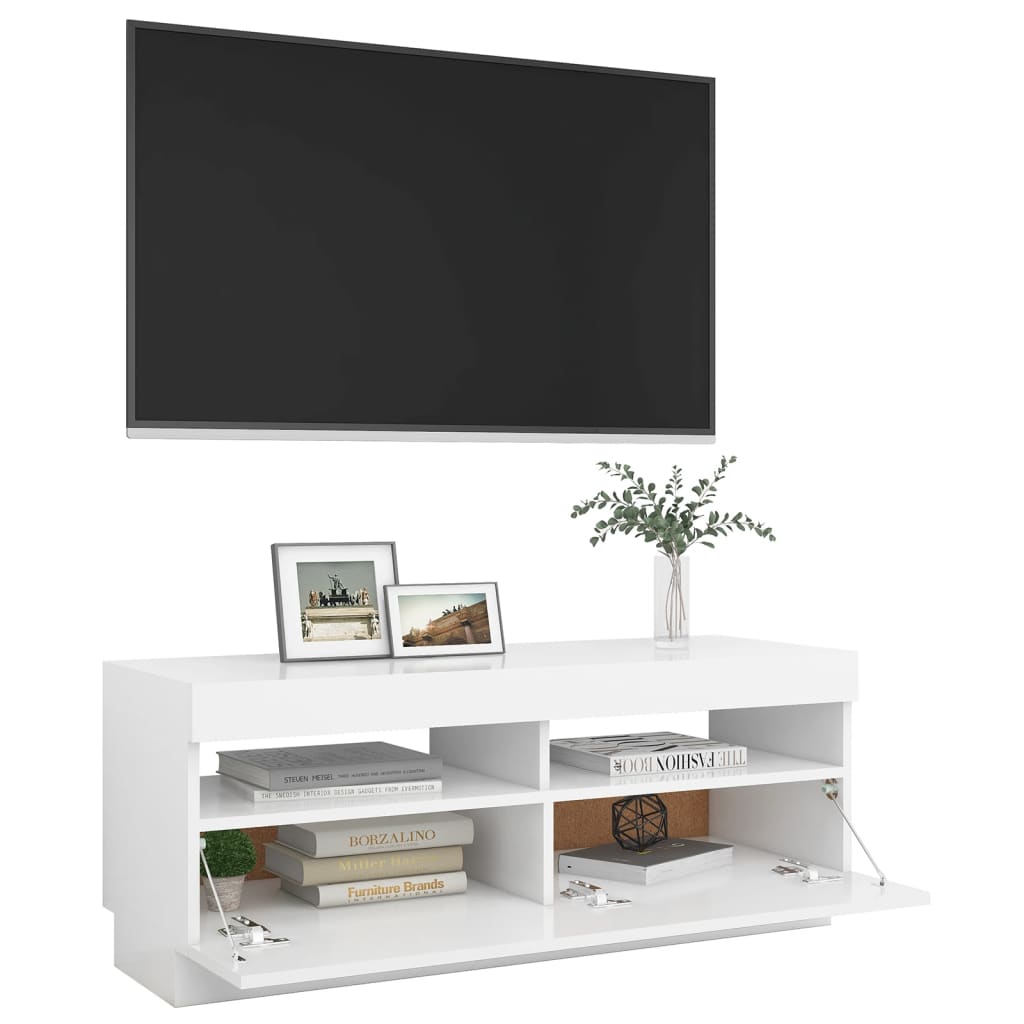 Meuble TV avec éclairage LED 100x35x40 cm