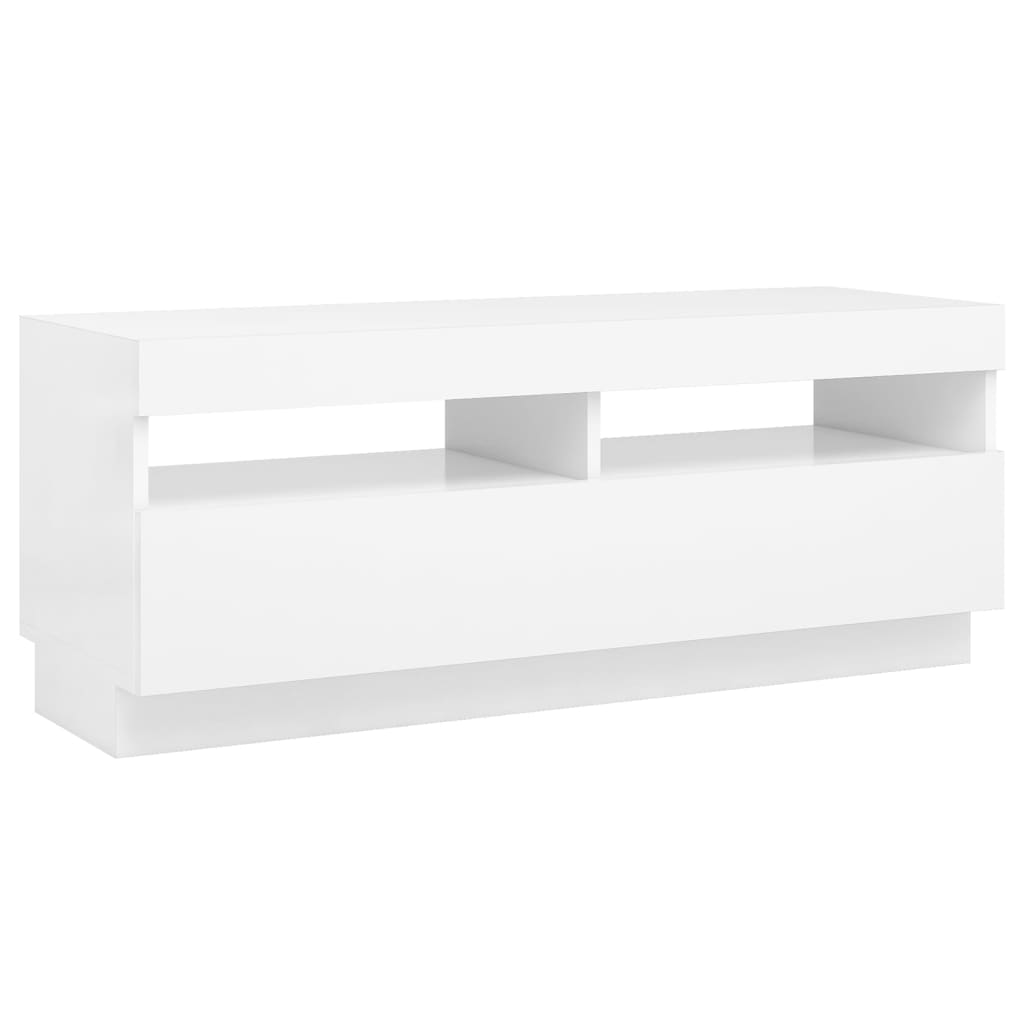 Tv-meubel met LED 80x35x40 cm bewerkt hout artisanaal eiken