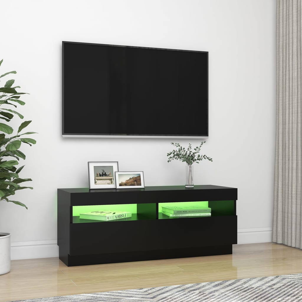 Meuble TV avec éclairage LED 100x35x40 cm