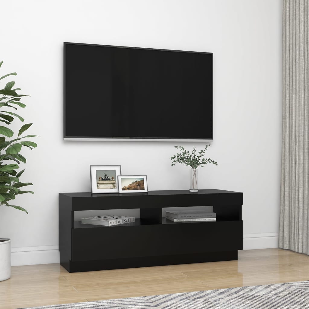 Meuble TV avec éclairage LED 100x35x40 cm