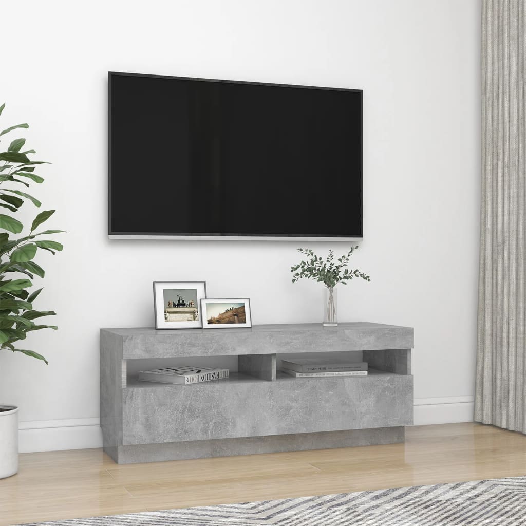 Meuble TV avec éclairage LED 100x35x40 cm