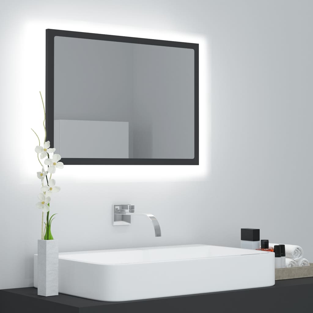 Miroir de salle de bain LED 60x8,5x37 cm acrylique