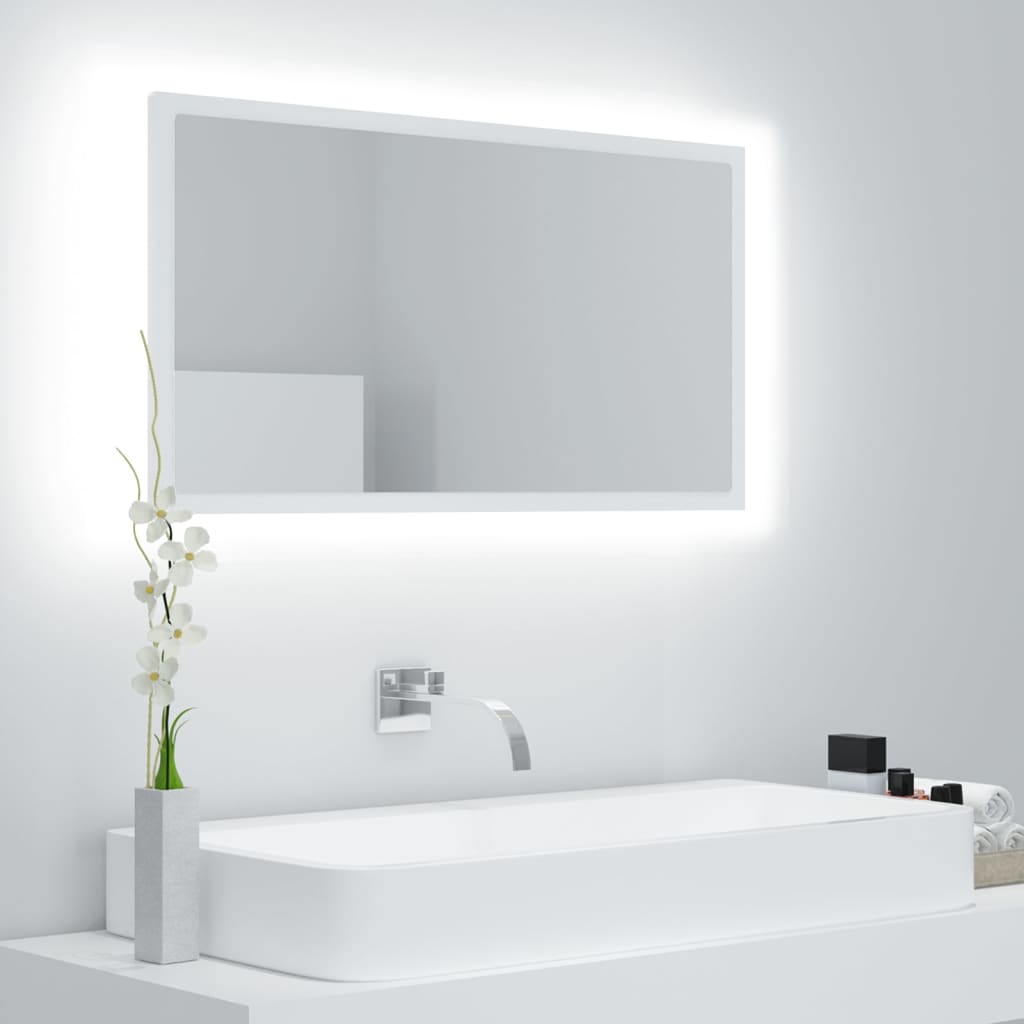 Miroir de salle de bain LED 80x8,5x37 cm acrylique