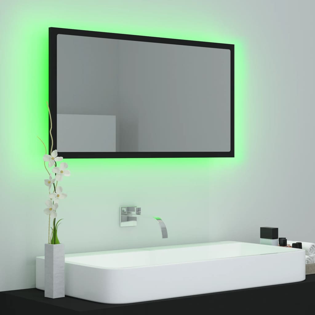 Miroir de salle de bain LED 80x8,5x37 cm acrylique