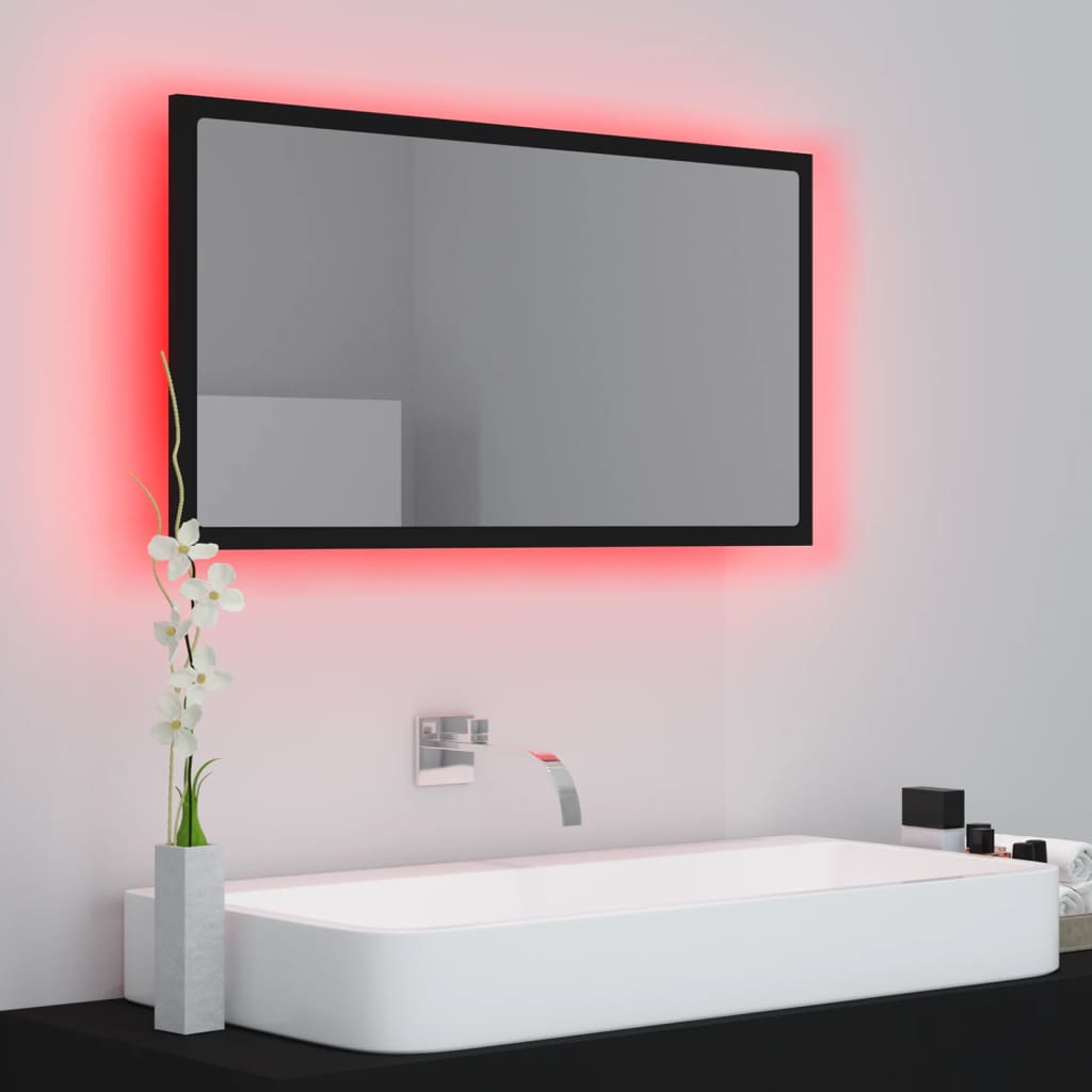 Miroir de salle de bain LED 80x8,5x37 cm acrylique