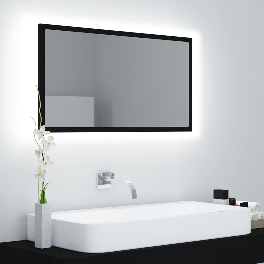 Miroir de salle de bain LED 80x8,5x37 cm acrylique