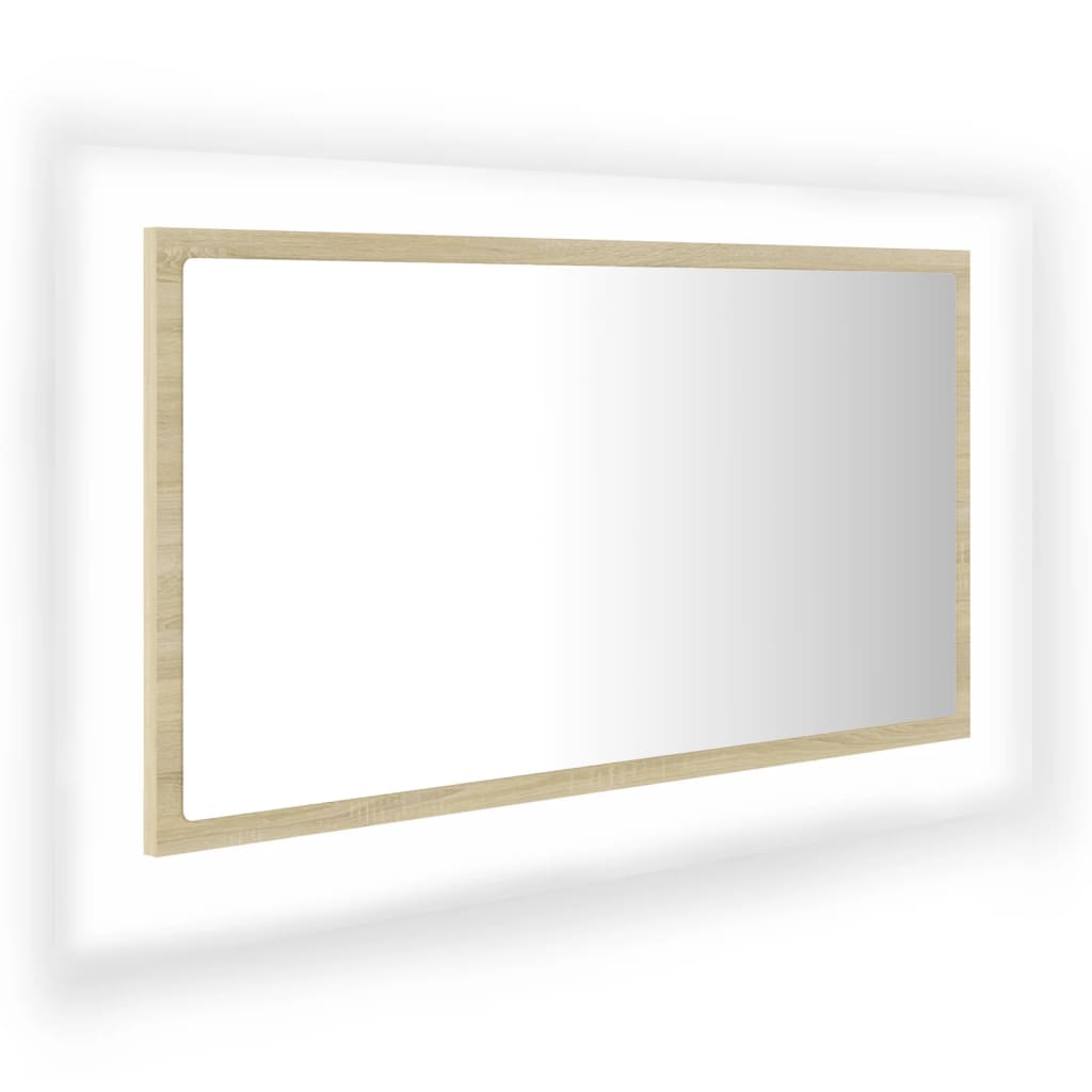 Miroir de salle de bain LED 80x8,5x37 cm acrylique