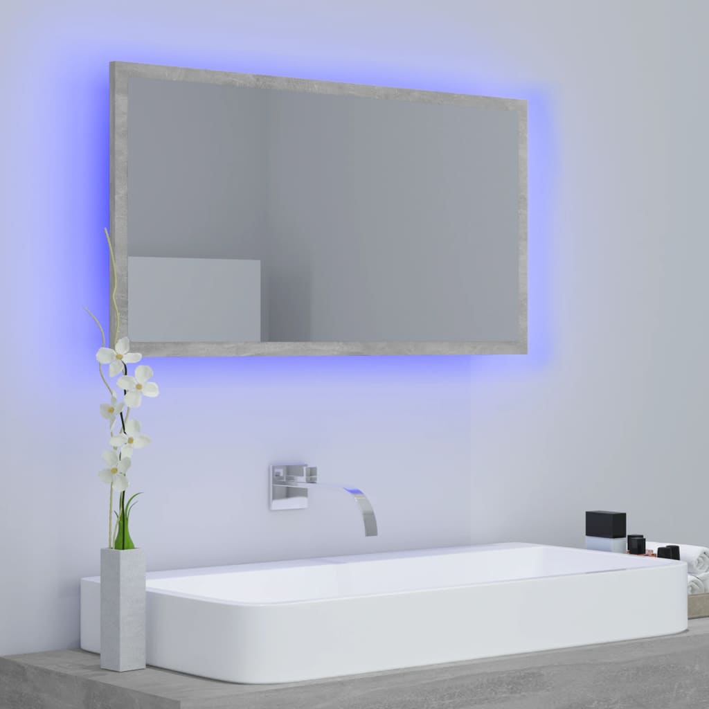 Miroir de salle de bain LED 80x8,5x37 cm acrylique