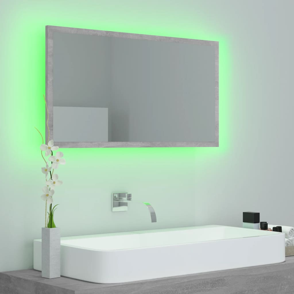 Miroir de salle de bain LED 80x8,5x37 cm acrylique