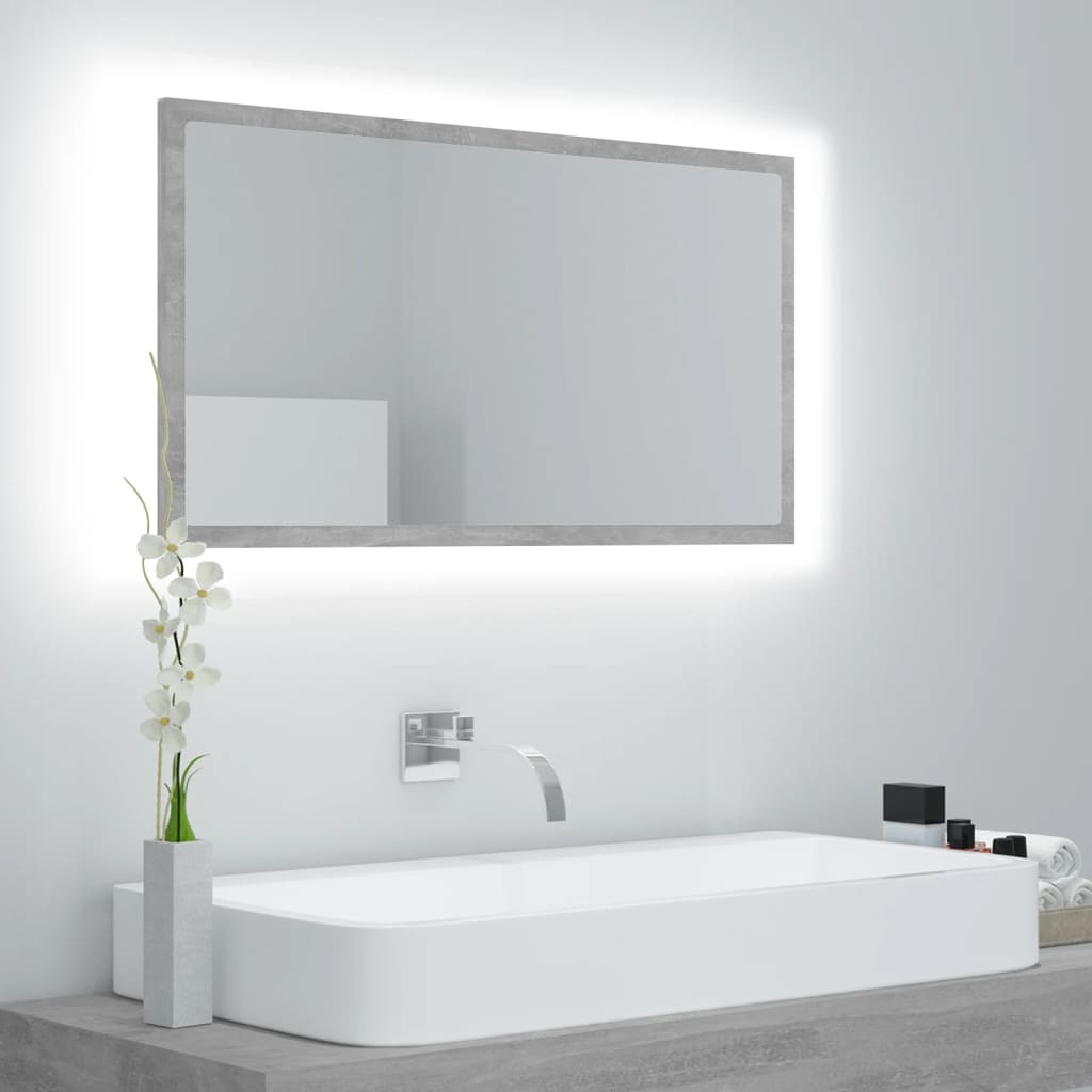 Miroir de salle de bain LED 80x8,5x37 cm acrylique