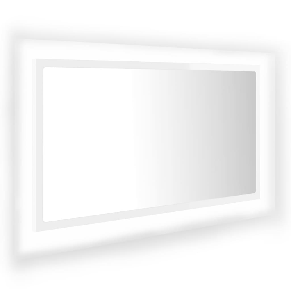 Miroir de salle de bain LED 80x8,5x37 cm acrylique