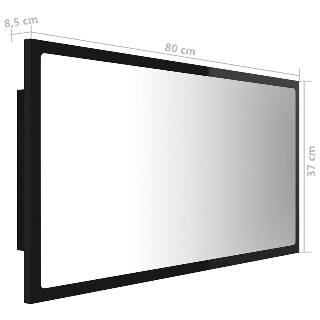 Miroir de salle de bain LED 80x8,5x37 cm acrylique