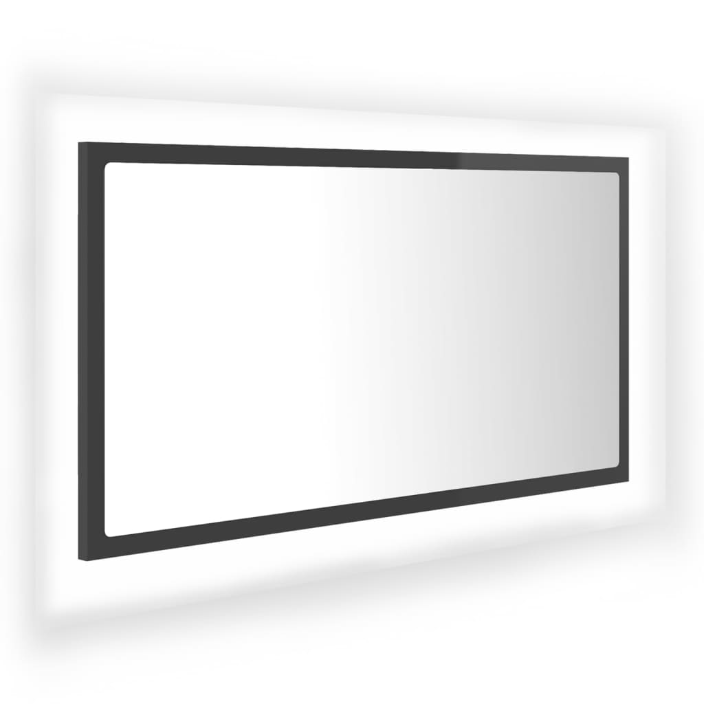 Miroir de salle de bain LED 80x8,5x37 cm acrylique