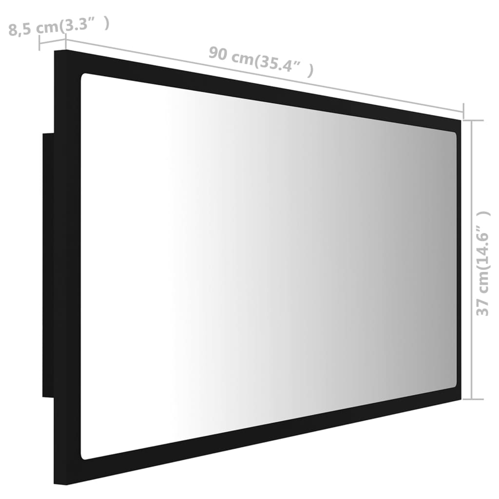 Badkamerspiegel LED 90x8,5x37 cm acryl