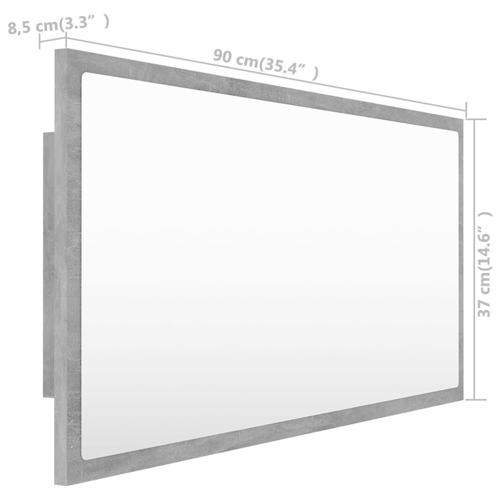 Badkamerspiegel LED 90x8,5x37 cm acryl