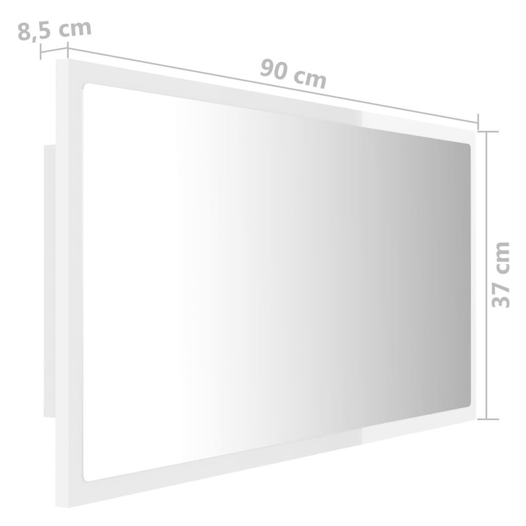 Badkamerspiegel LED 90x8,5x37 cm acryl