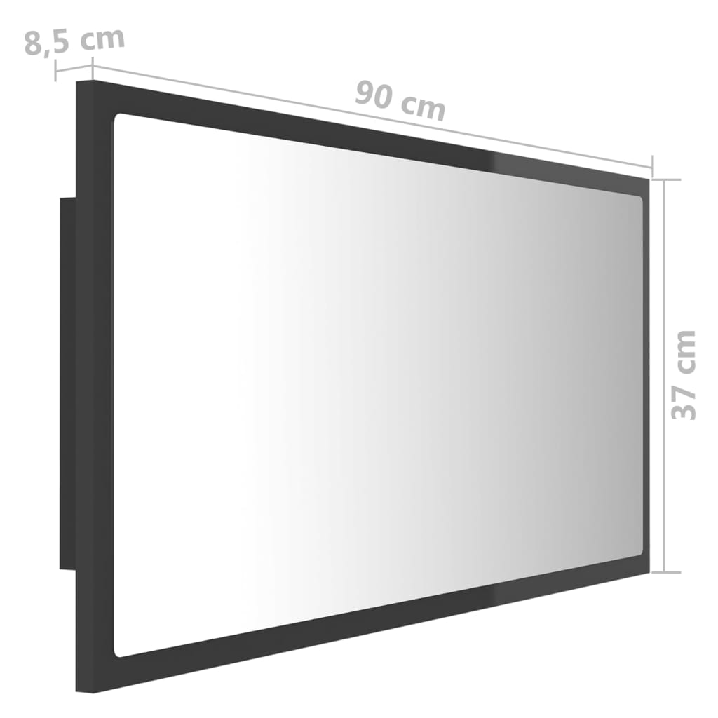 Badkamerspiegel LED 90x8,5x37 cm acryl