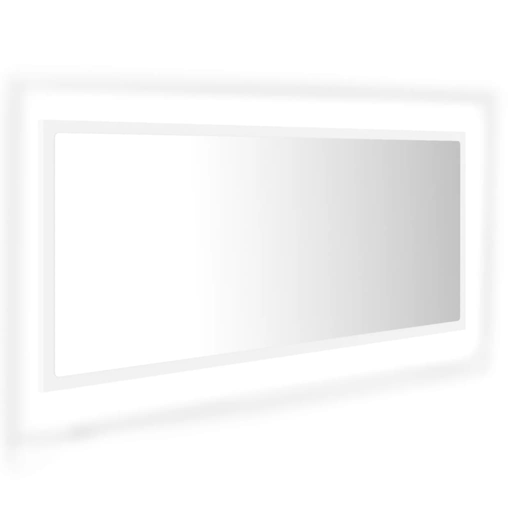 Miroir de salle de bain LED 100x8,5x37 cm acrylique couleur chêne