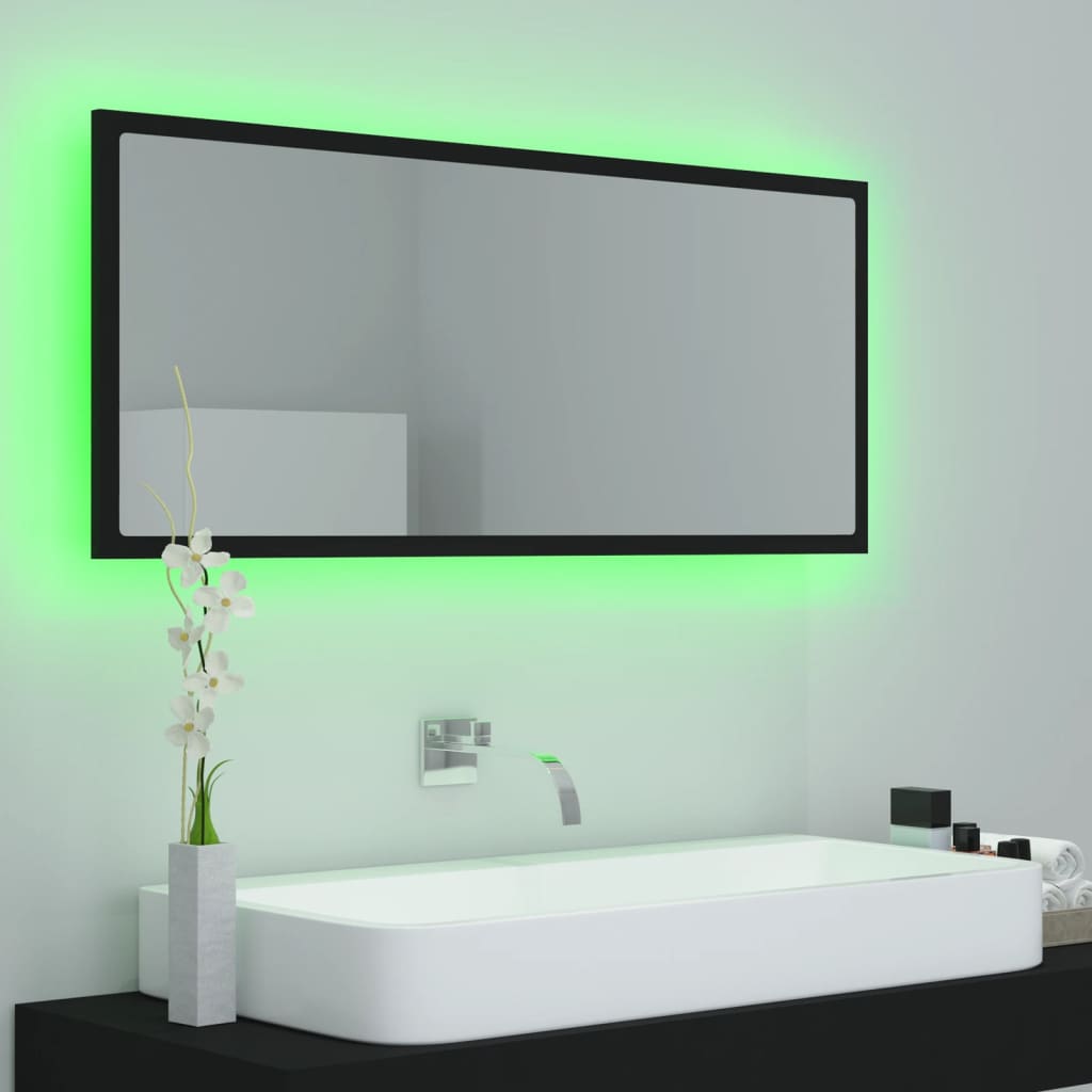 Miroir de salle de bain LED 100x8,5x37 cm acrylique