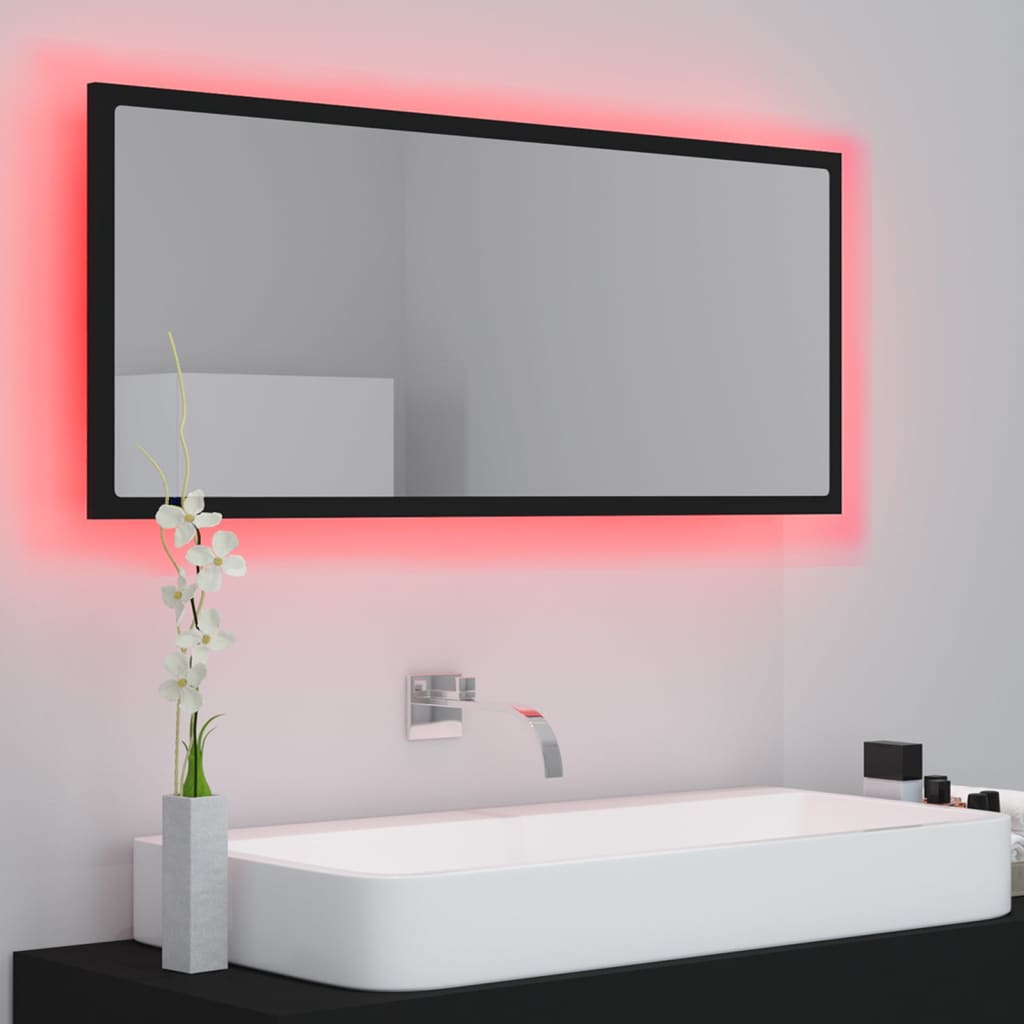 Miroir de salle de bain LED 100x8,5x37 cm acrylique