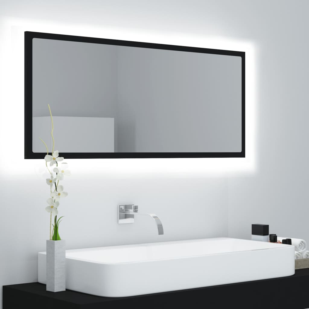 Miroir de salle de bain LED 100x8,5x37 cm acrylique