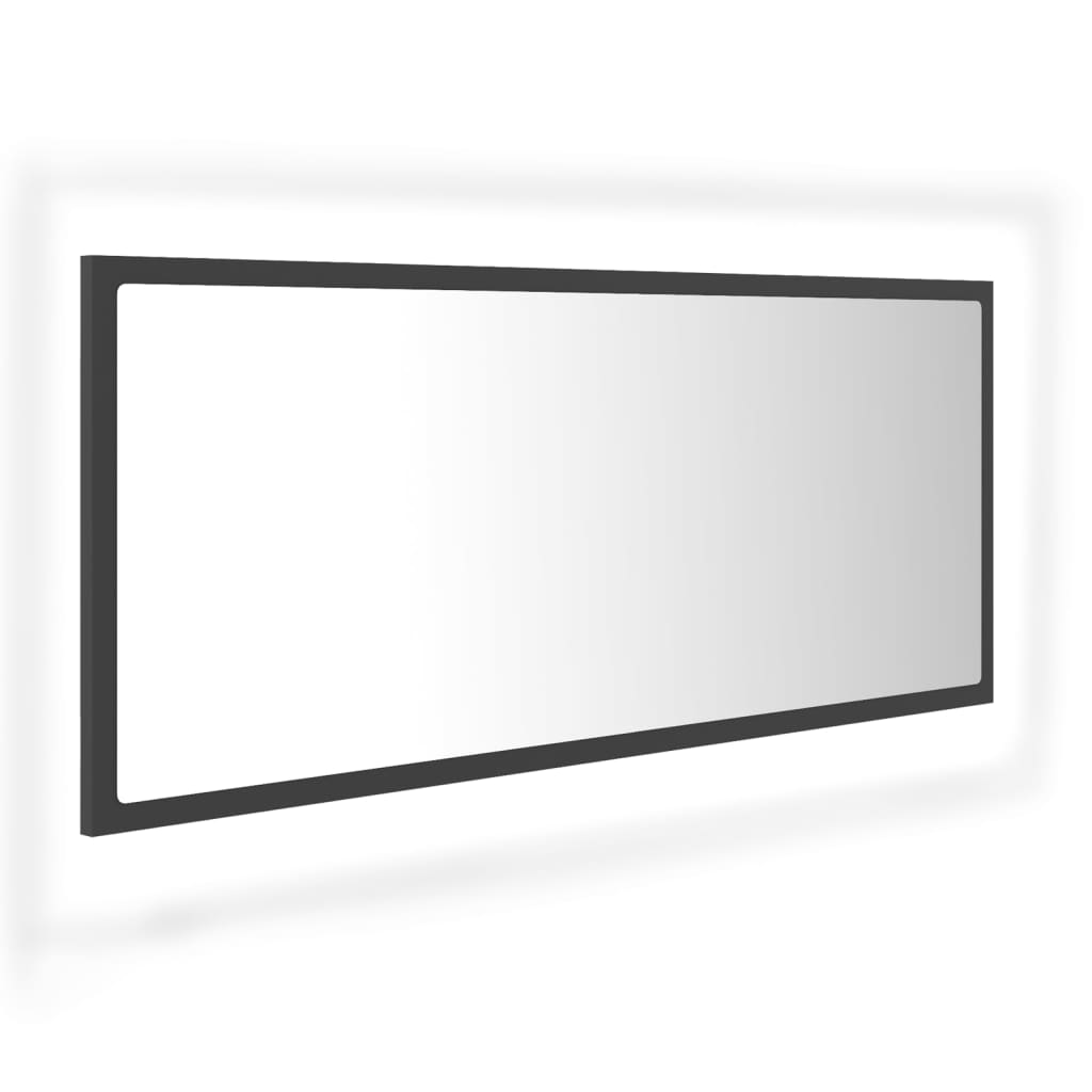 Miroir de salle de bain LED 100x8,5x37 cm acrylique couleur chêne