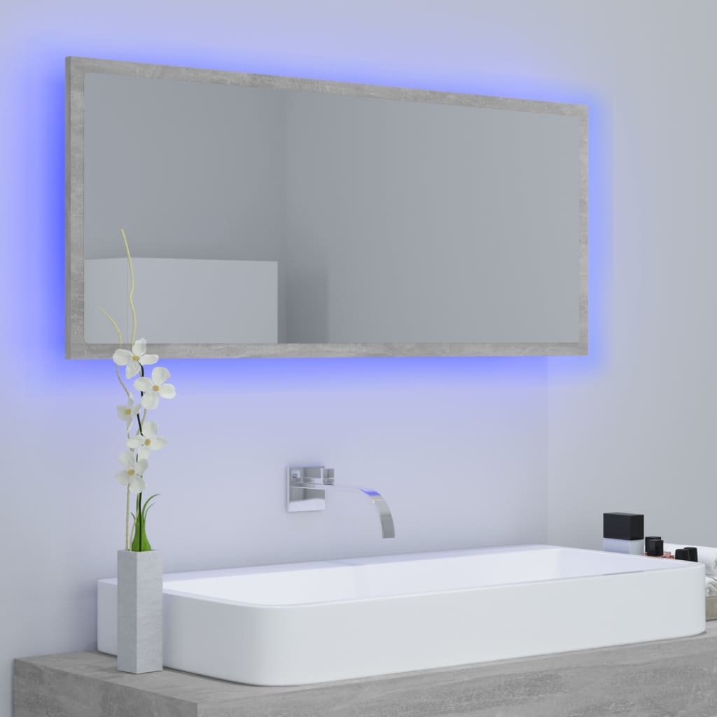 Miroir de salle de bain LED 100x8,5x37 cm acrylique