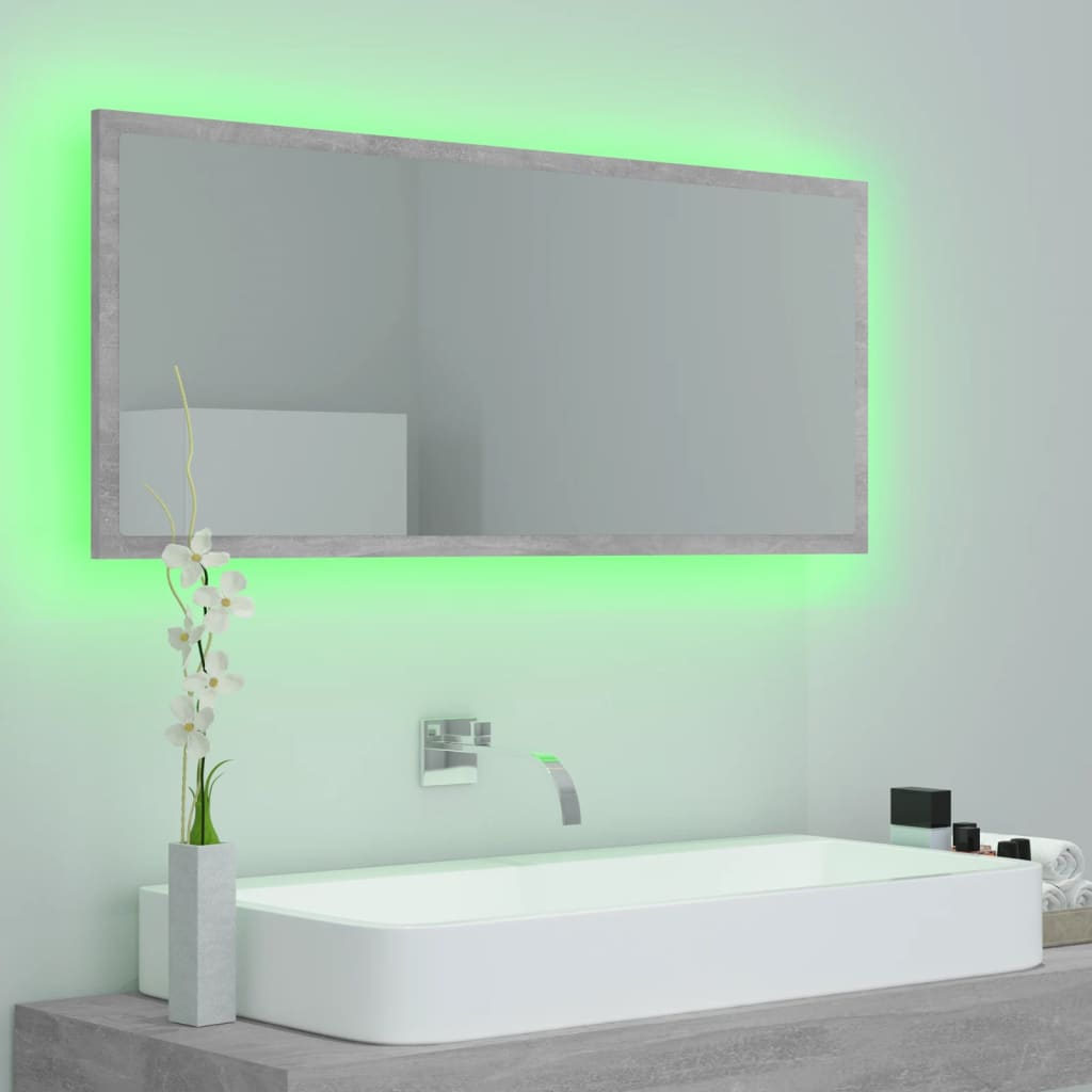 Miroir de salle de bain LED 100x8,5x37 cm acrylique