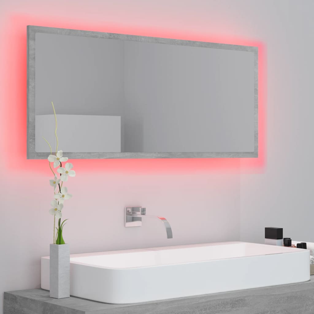 Miroir de salle de bain LED 100x8,5x37 cm acrylique