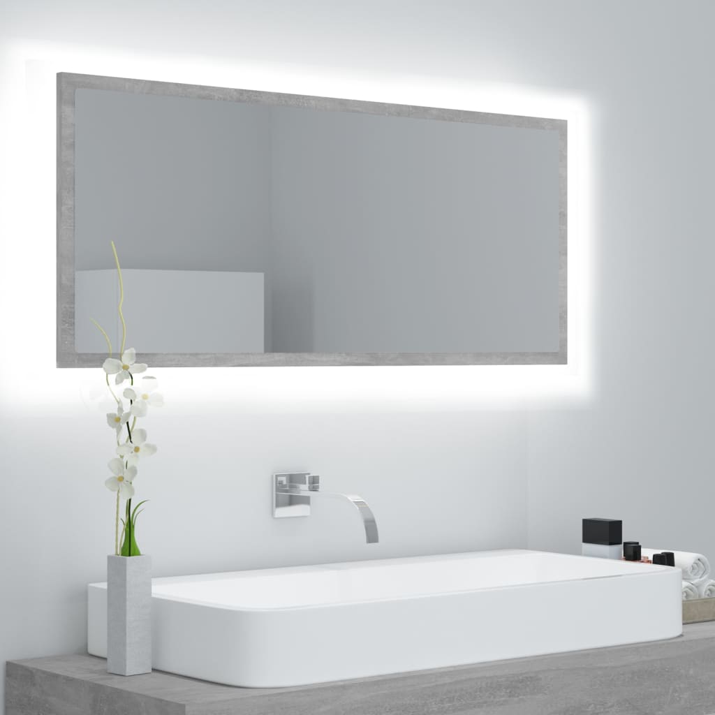 Miroir de salle de bain LED 100x8,5x37 cm acrylique